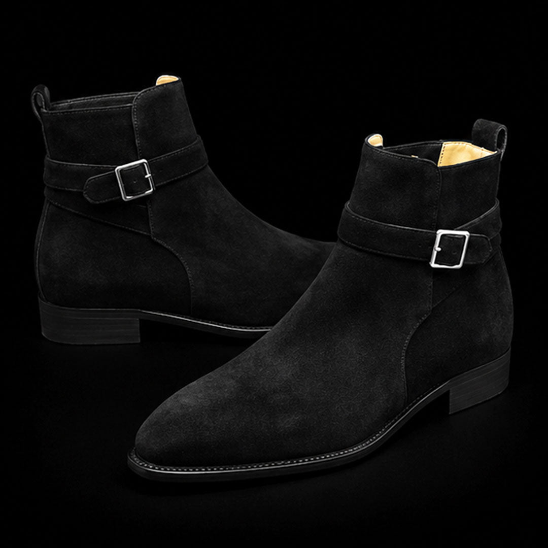 The Graulhet – Black Suede Jodhpur Ankle Boots | Leather Shoe