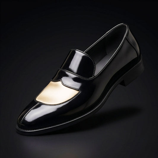 The Ranger – Black & Beige Calf Leather Penny Loafer | Leather Shoe