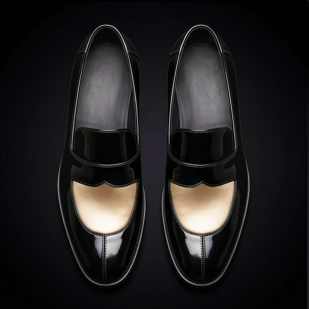 The Ranger – Black & Beige Calf Leather Penny Loafer | Leather Shoe