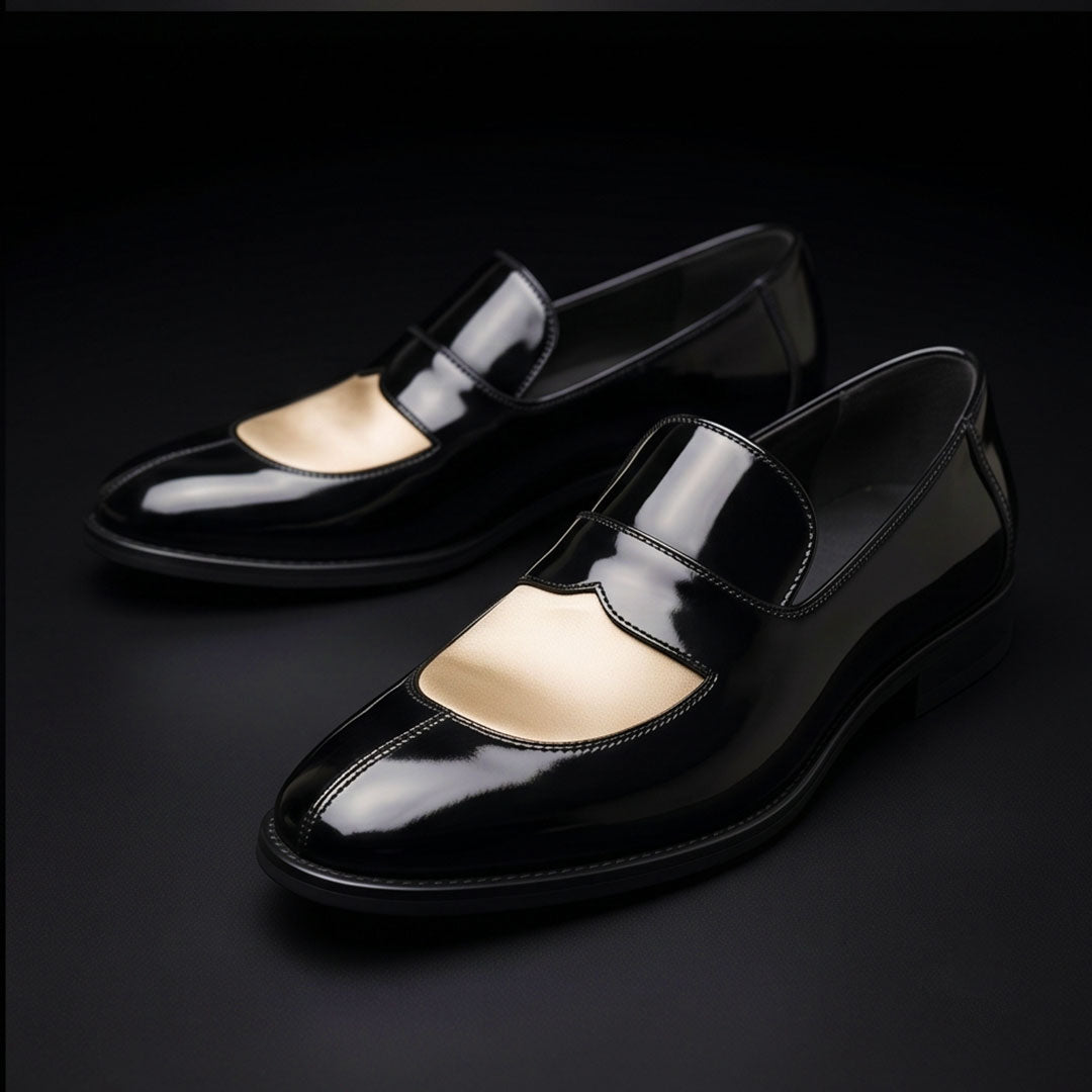 The Ranger – Black & Beige Calf Leather Penny Loafer | Leather Shoe