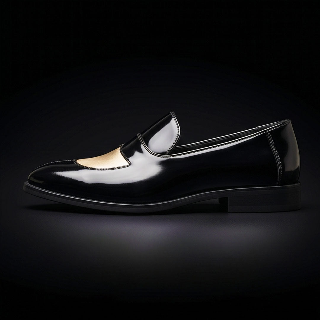 The Ranger – Black & Beige Calf Leather Penny Loafer | Leather Shoe