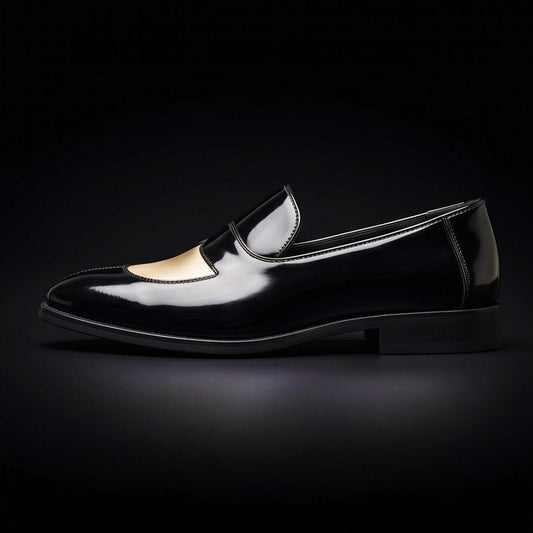 The Ranger – Black & Beige Calf Leather Penny Loafer | Leather Shoe