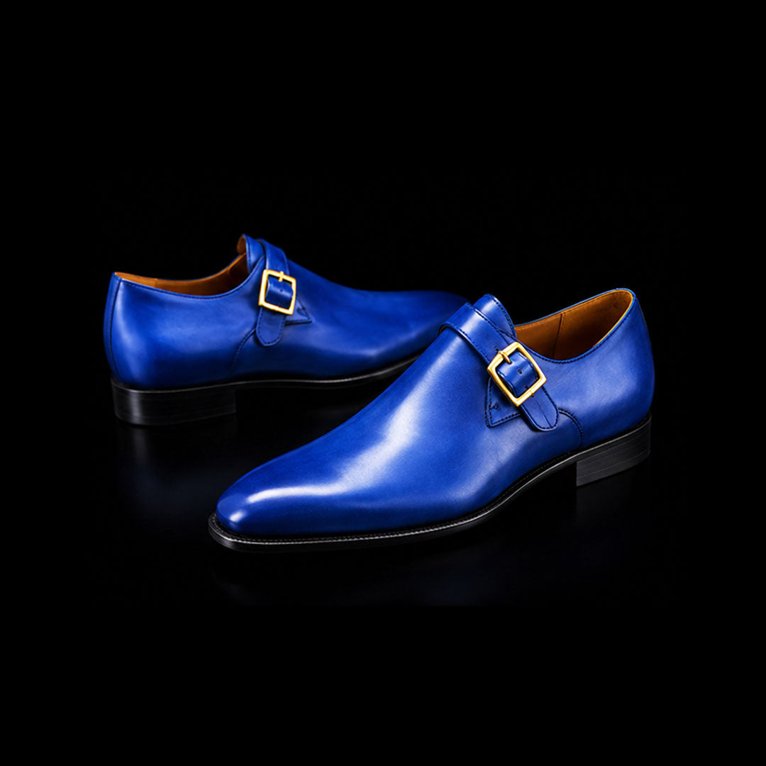 The Sevilla – Blue Calf Leather Single Monk | Leather Shoe