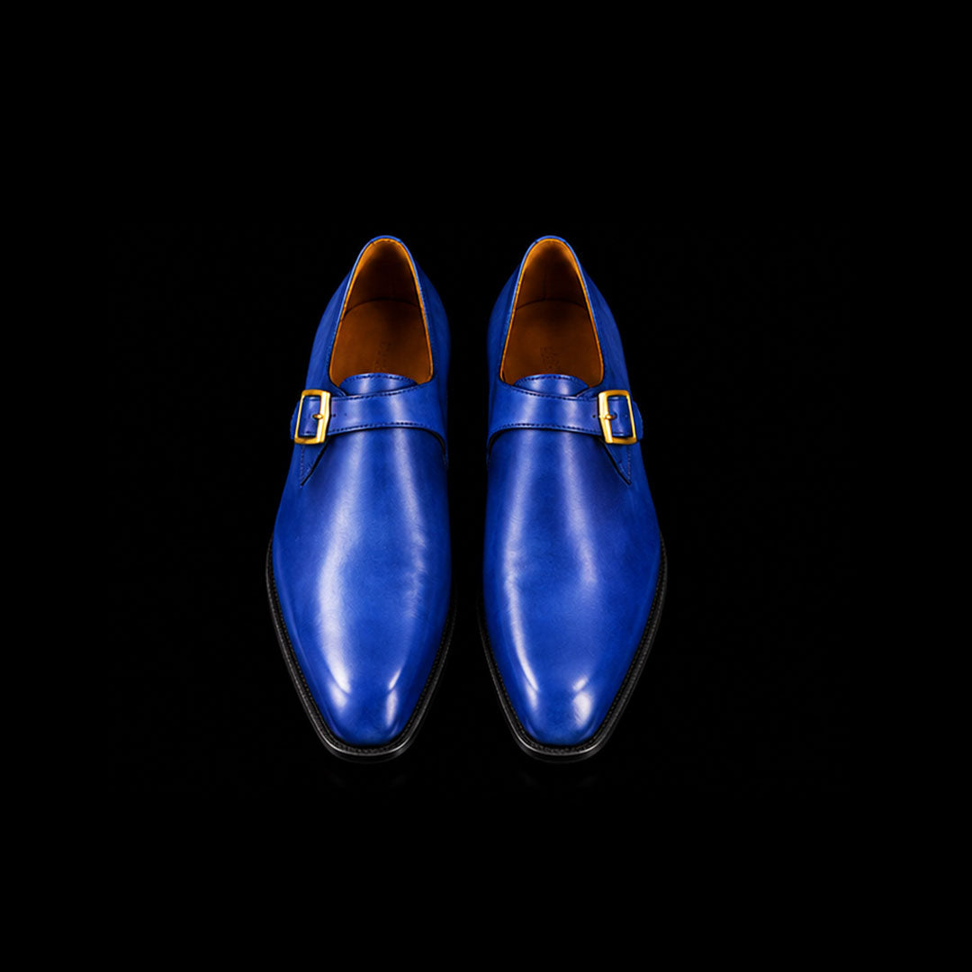 The Sevilla – Blue Calf Leather Single Monk | Leather Shoe