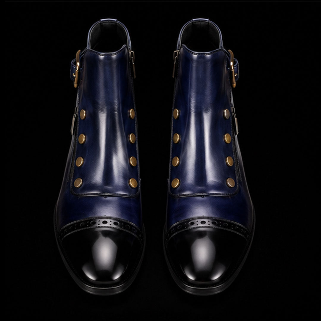 The Tobacco – Blue Patina Military Ankle Boots | Leather Shoe