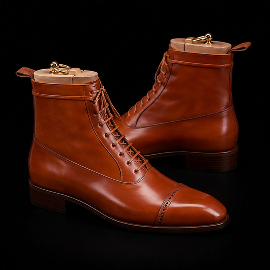 The Trento – Brown Cap Toe Ankle Dress Boots | Leather Shoe
