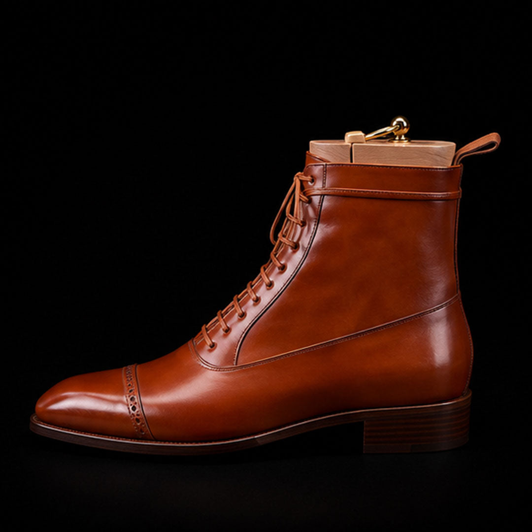 The Trento – Brown Cap Toe Ankle Dress Boots | Leather Shoe