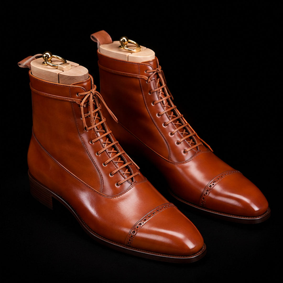 The Trento – Brown Cap Toe Ankle Dress Boots | Leather Shoe