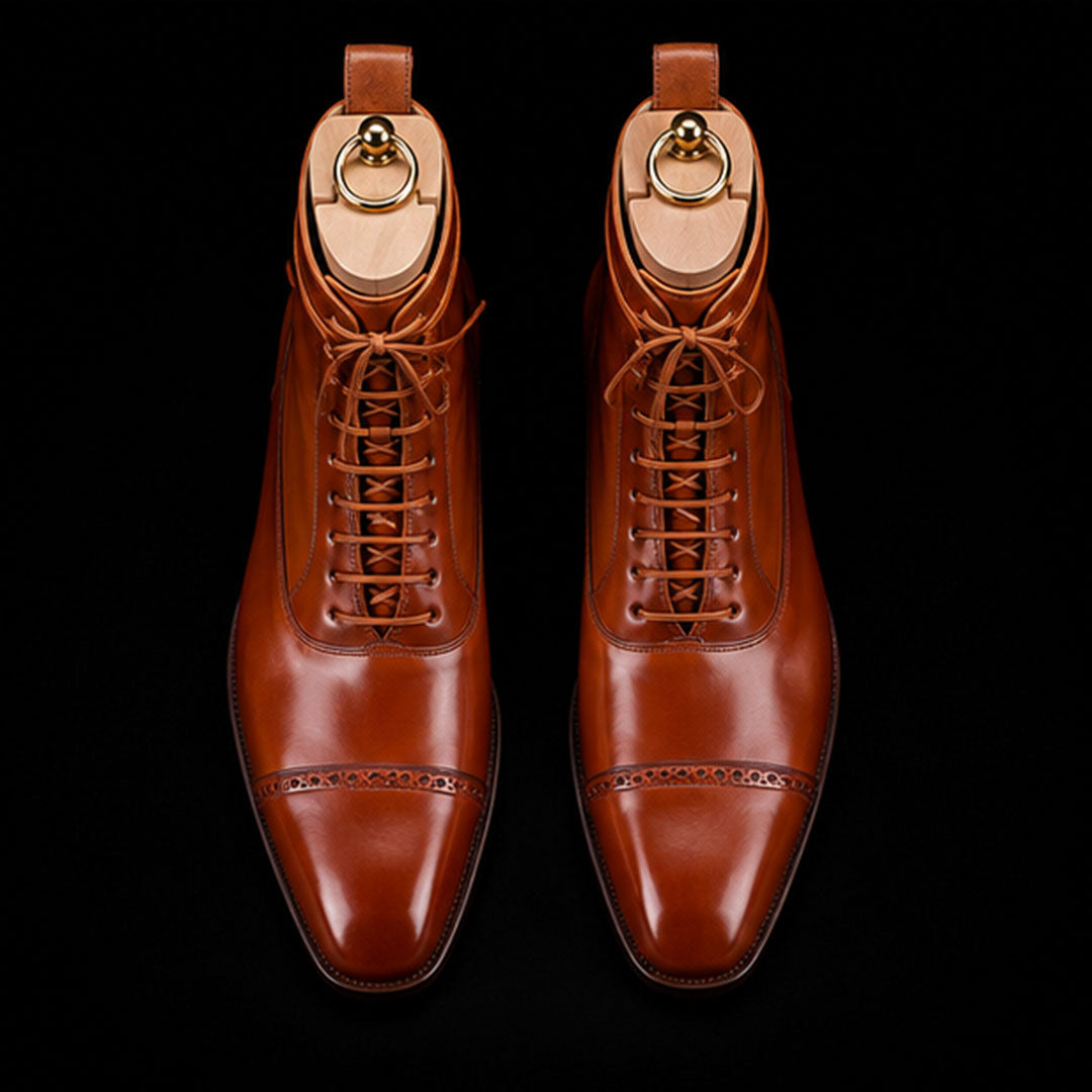 The Trento – Brown Cap Toe Ankle Dress Boots | Leather Shoe