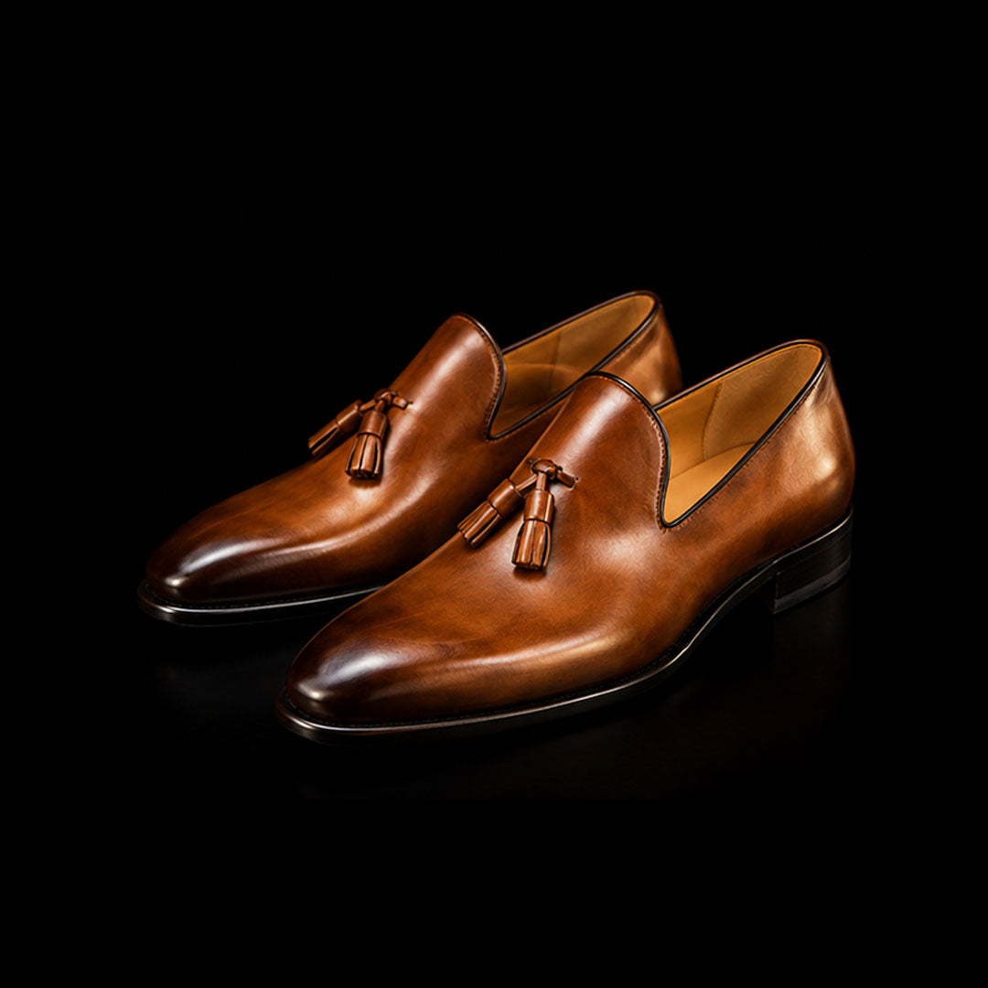 The Stingray – Brown Leather Chaplin Tassel Loafer | Leather Shoe