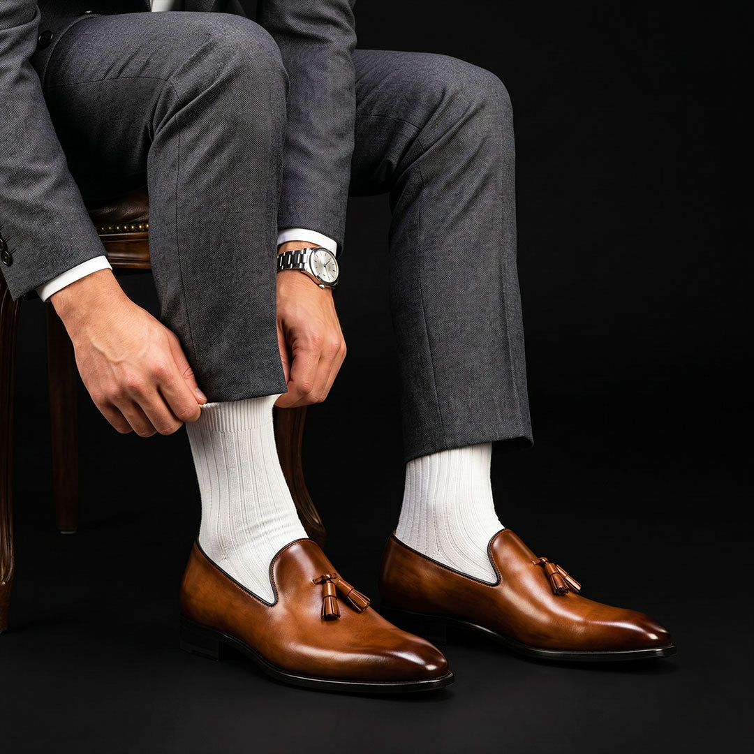 The Stingray – Brown Leather Chaplin Tassel Loafer | Leather Shoe