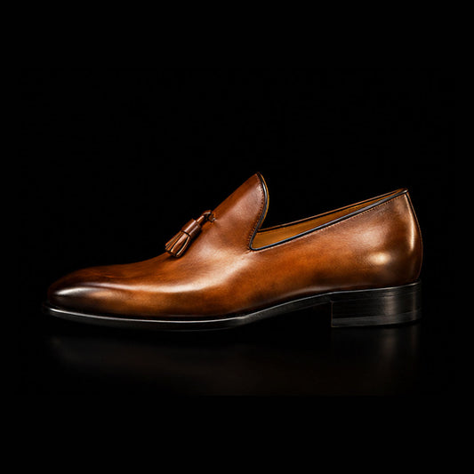 The Stingray – Brown Leather Chaplin Tassel Loafer | Leather Shoe