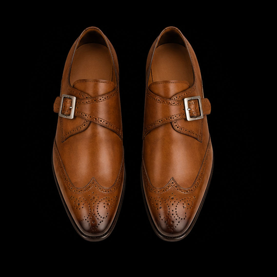 The Mimosa – Brown Wingtip Oxford Single Monk | Leather Shoe