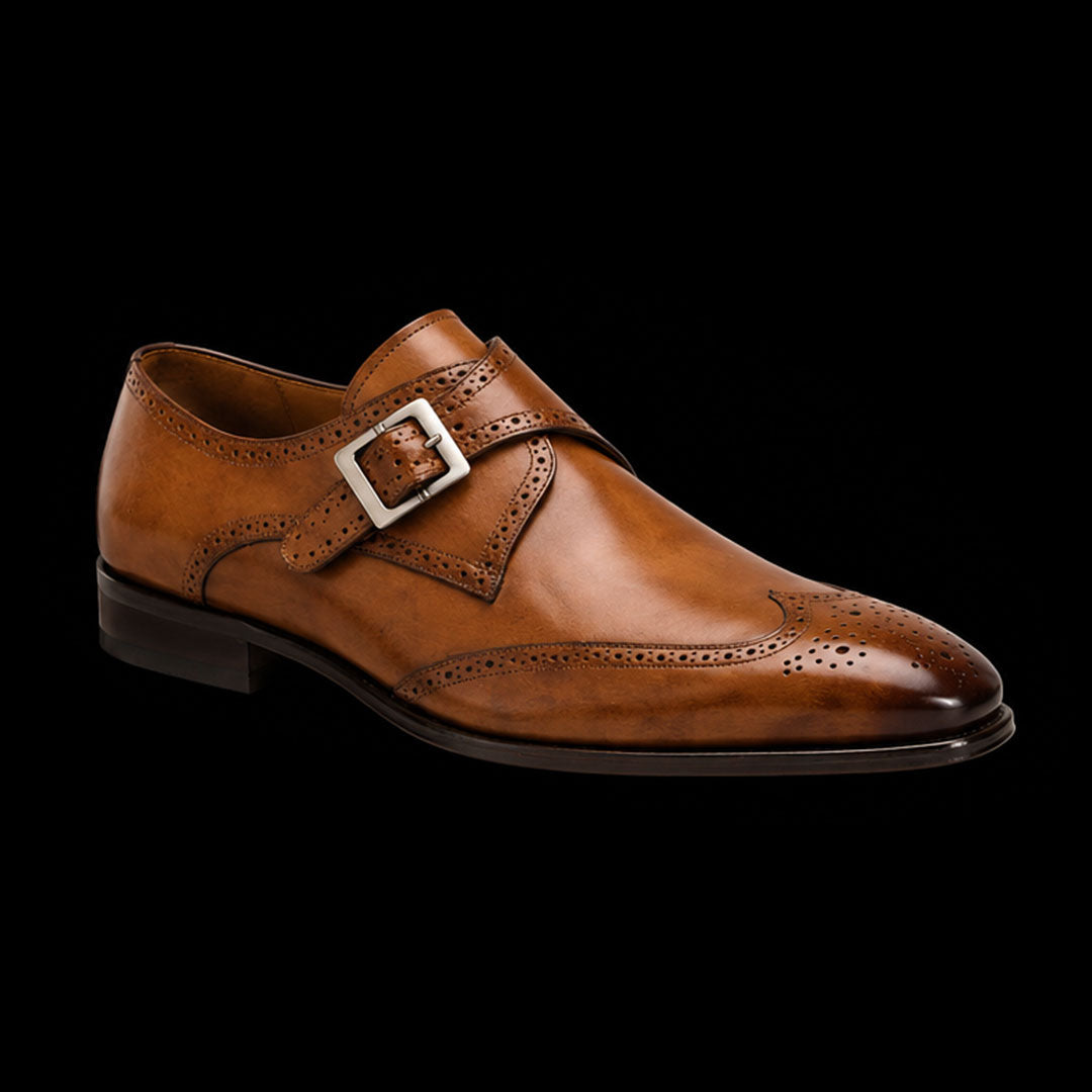 The Mimosa – Brown Wingtip Oxford Single Monk | Leather Shoe