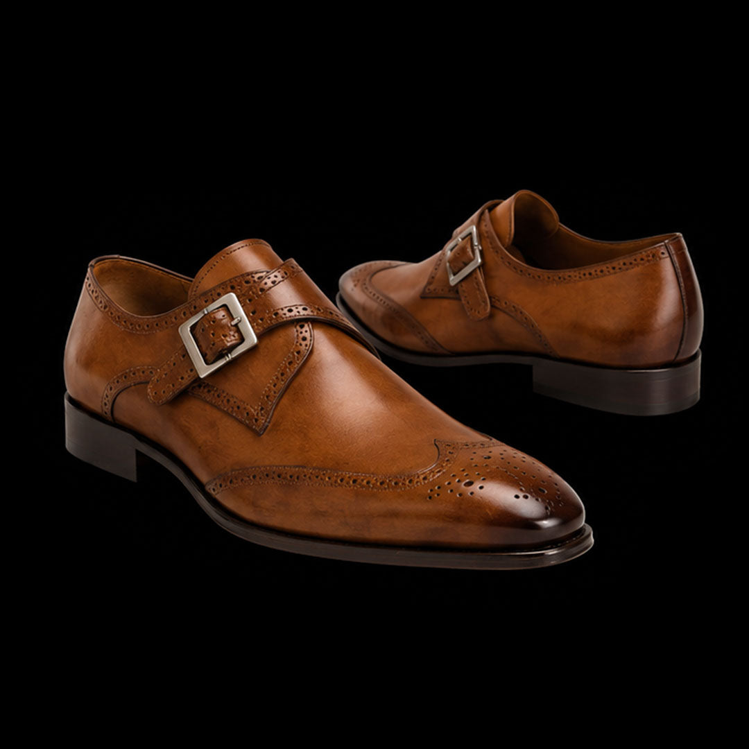 The Mimosa – Brown Wingtip Oxford Single Monk | Leather Shoe