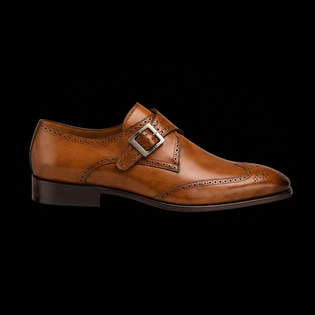 The Mimosa – Brown Wingtip Oxford Single Monk | Leather Shoe