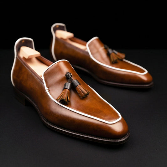 The Venice – Brown Tasseled Moccasin Loafer | Leather Shoe