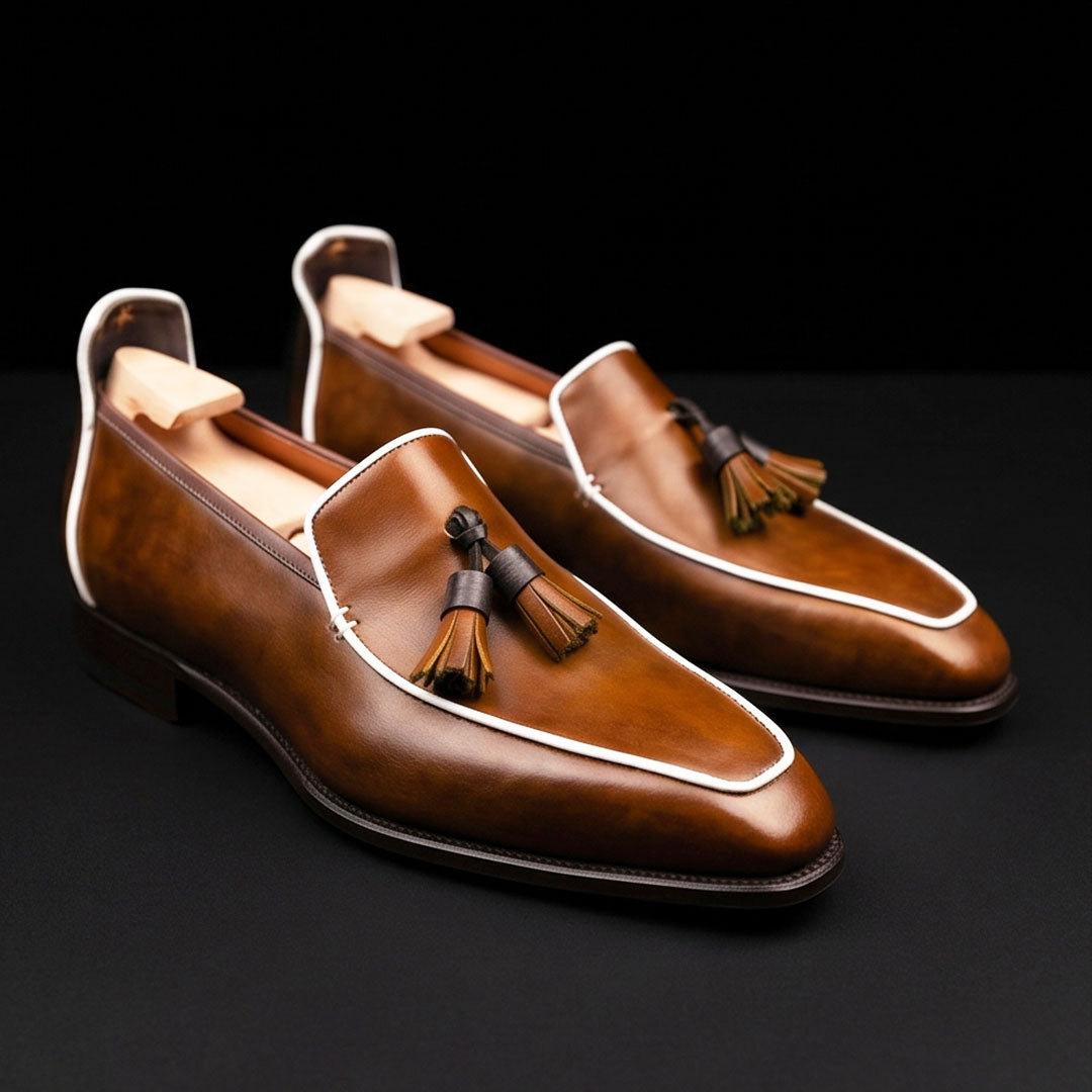 The Venice – Brown Tasseled Moccasin Loafer | Leather Shoe