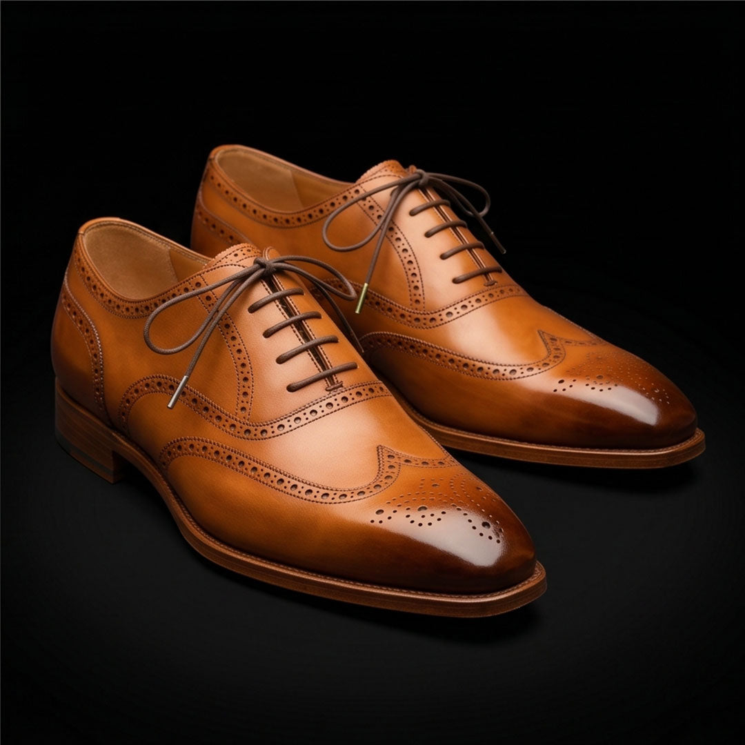 The Burnish – Dual Tone Brown Wingtip Brogue | Leather Shoe