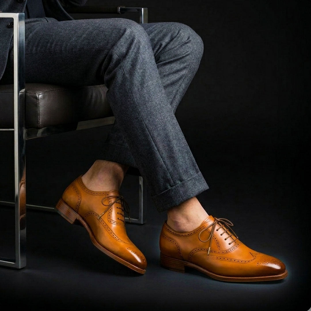The Burnish – Dual Tone Brown Wingtip Brogue | Leather Shoe