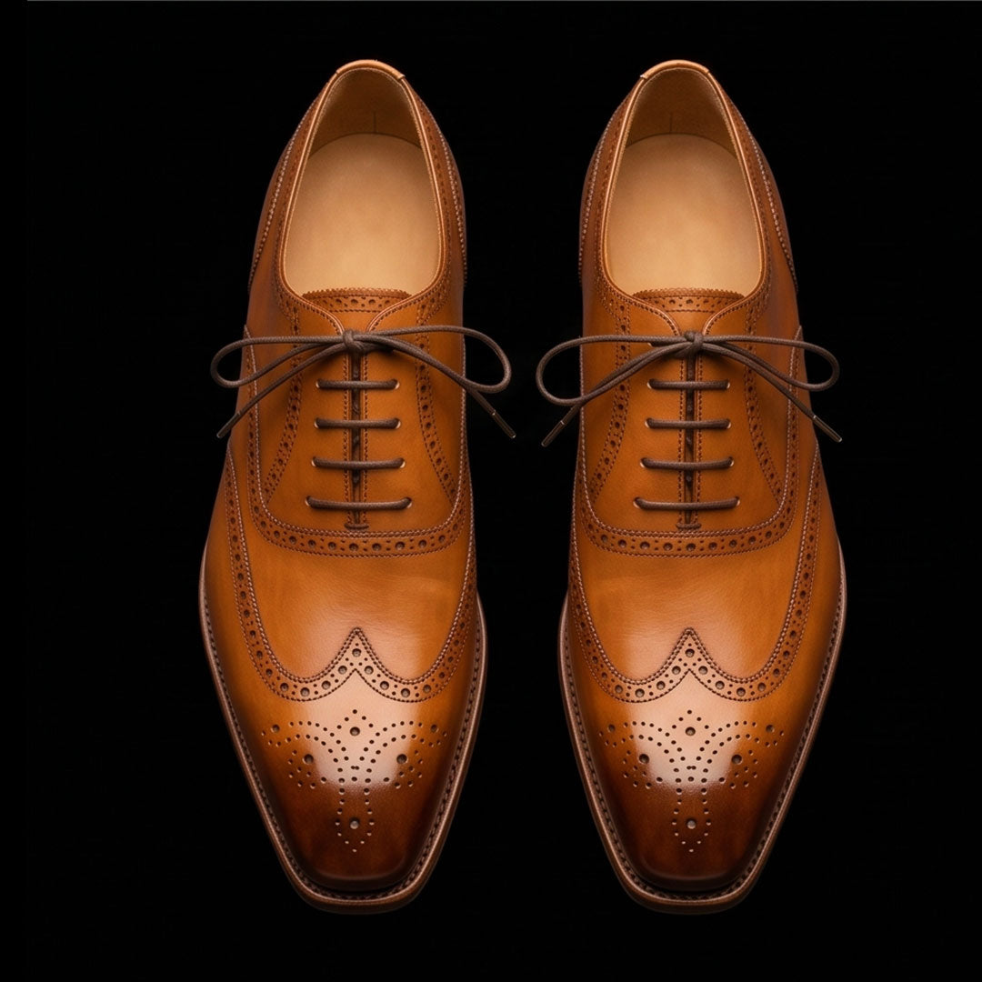 The Burnish – Dual Tone Brown Wingtip Brogue | Leather Shoe