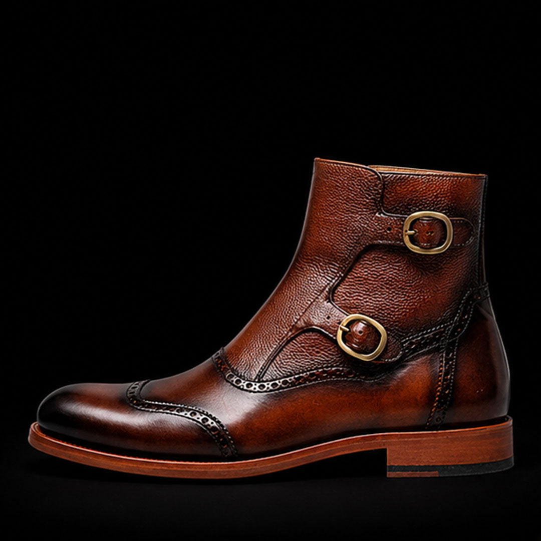 The Tanner – Brown Patina Calf Leather Ankle Boots | Leather Shoe