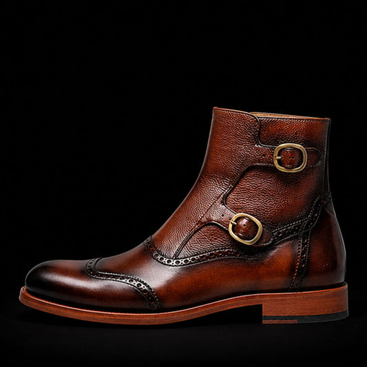 The Tanner – Brown Patina Calf Leather Ankle Boots | Leather Shoe