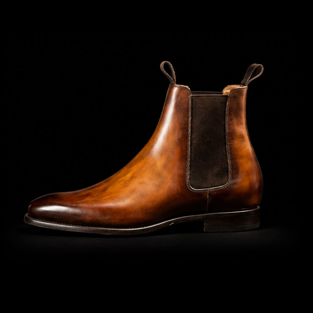 The Duke – Brown Patina Chelsea Boots | Leather Shoe