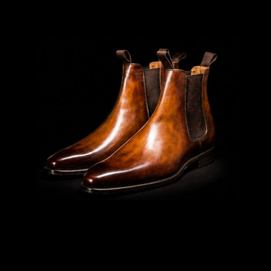 The Duke – Brown Patina Chelsea Boots | Leather Shoe