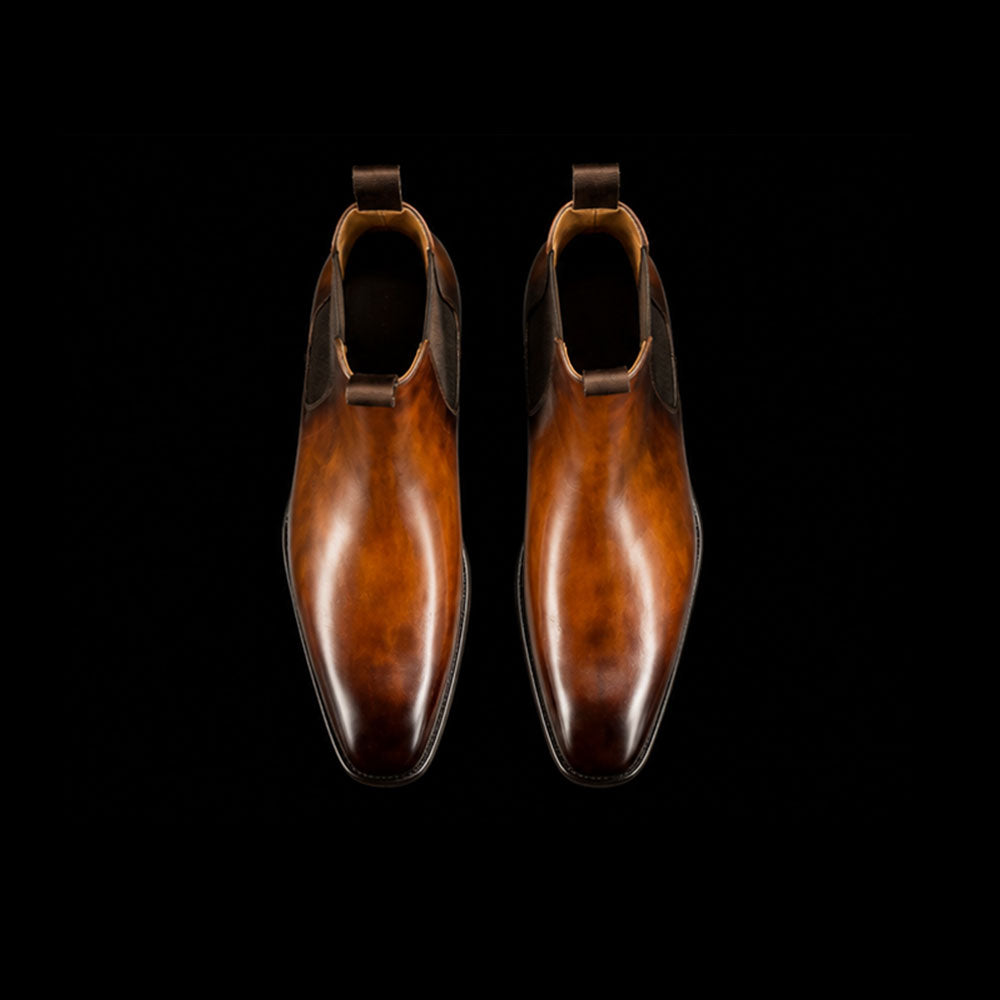 The Duke – Brown Patina Chelsea Boots | Leather Shoe