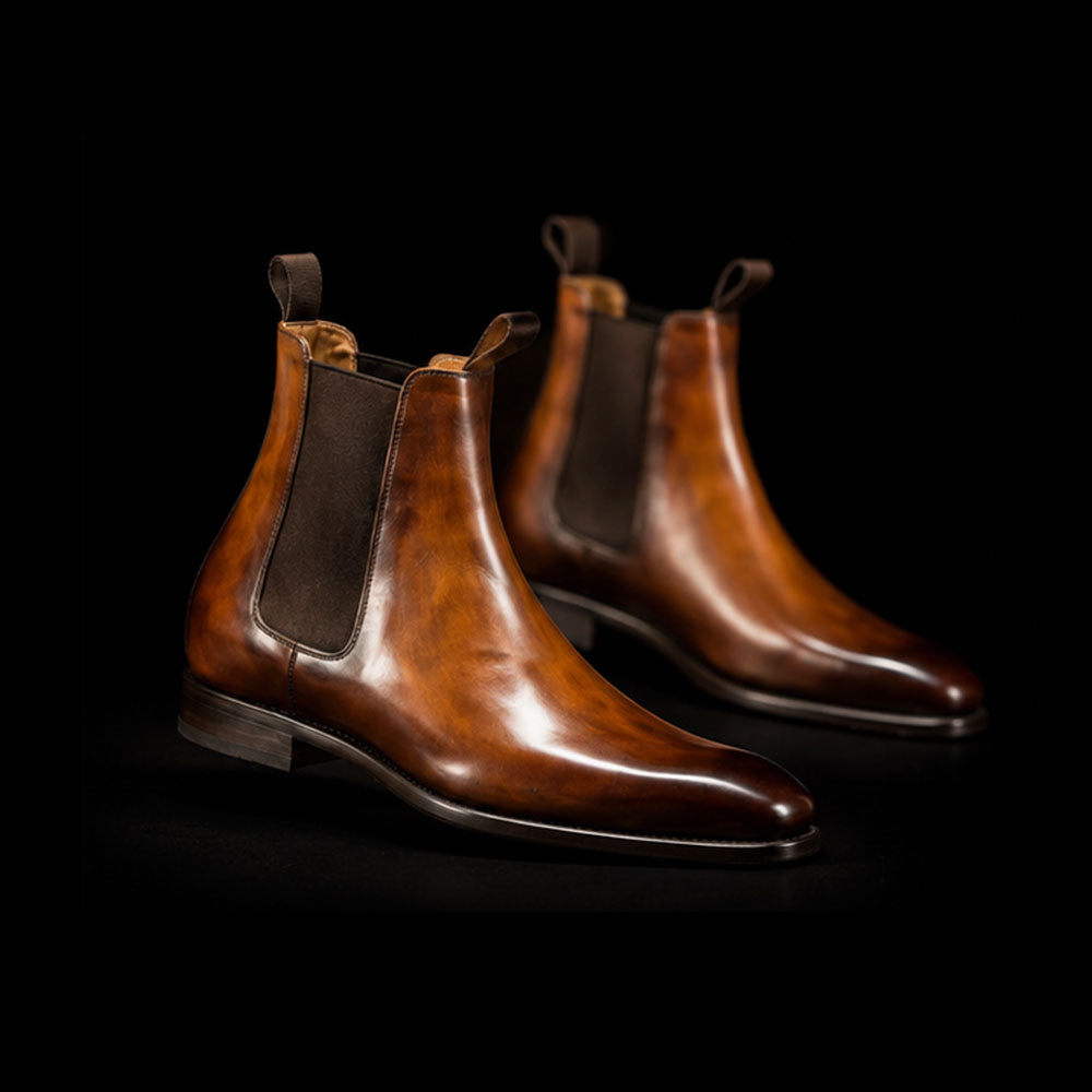 The Duke – Brown Patina Chelsea Boots | Leather Shoe