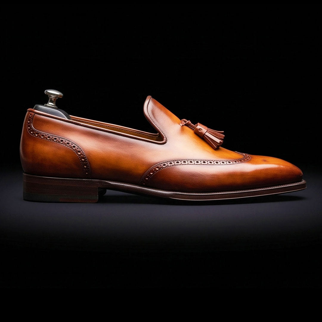 The Cremona – Brown Patina Wingtip Tassel Loafer | Leather Shoe