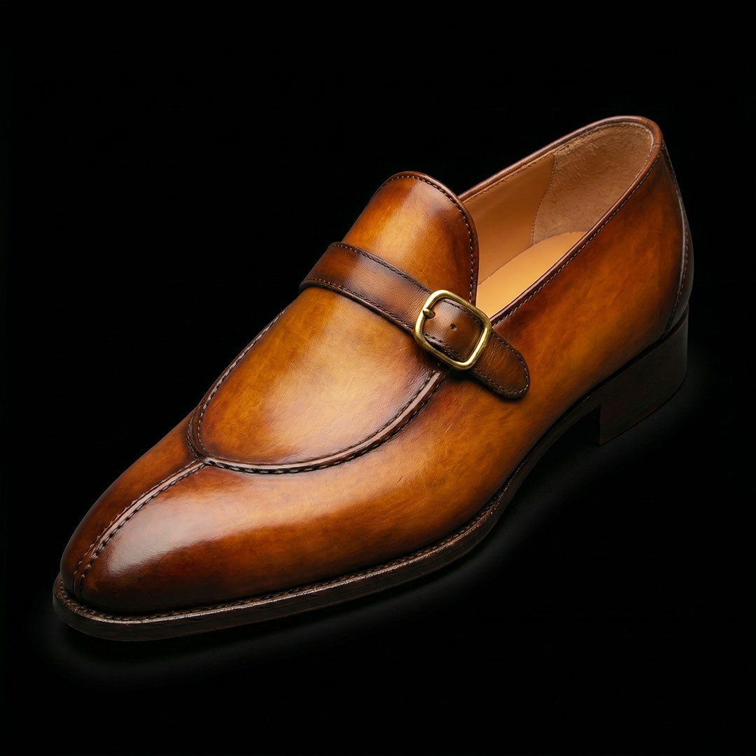 The Creaser – Brown Patina Single Monk Loafer | Leather Shoe