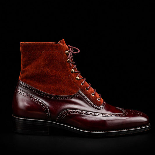 The Foxing – Brown Suede Wingtip Ankle Boots | Leather Shoe