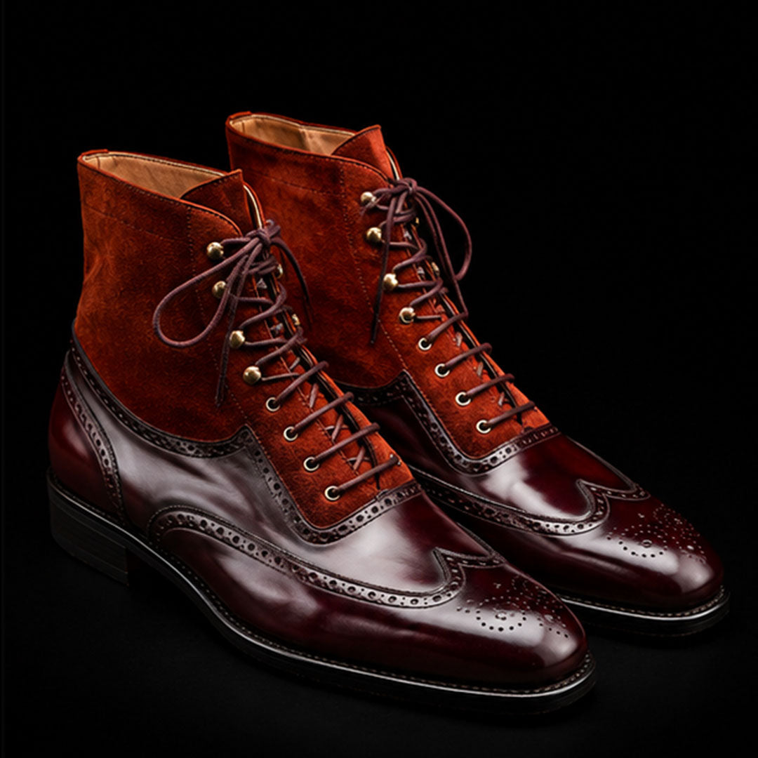 The Foxing – Brown Suede Wingtip Ankle Boots | Leather Shoe