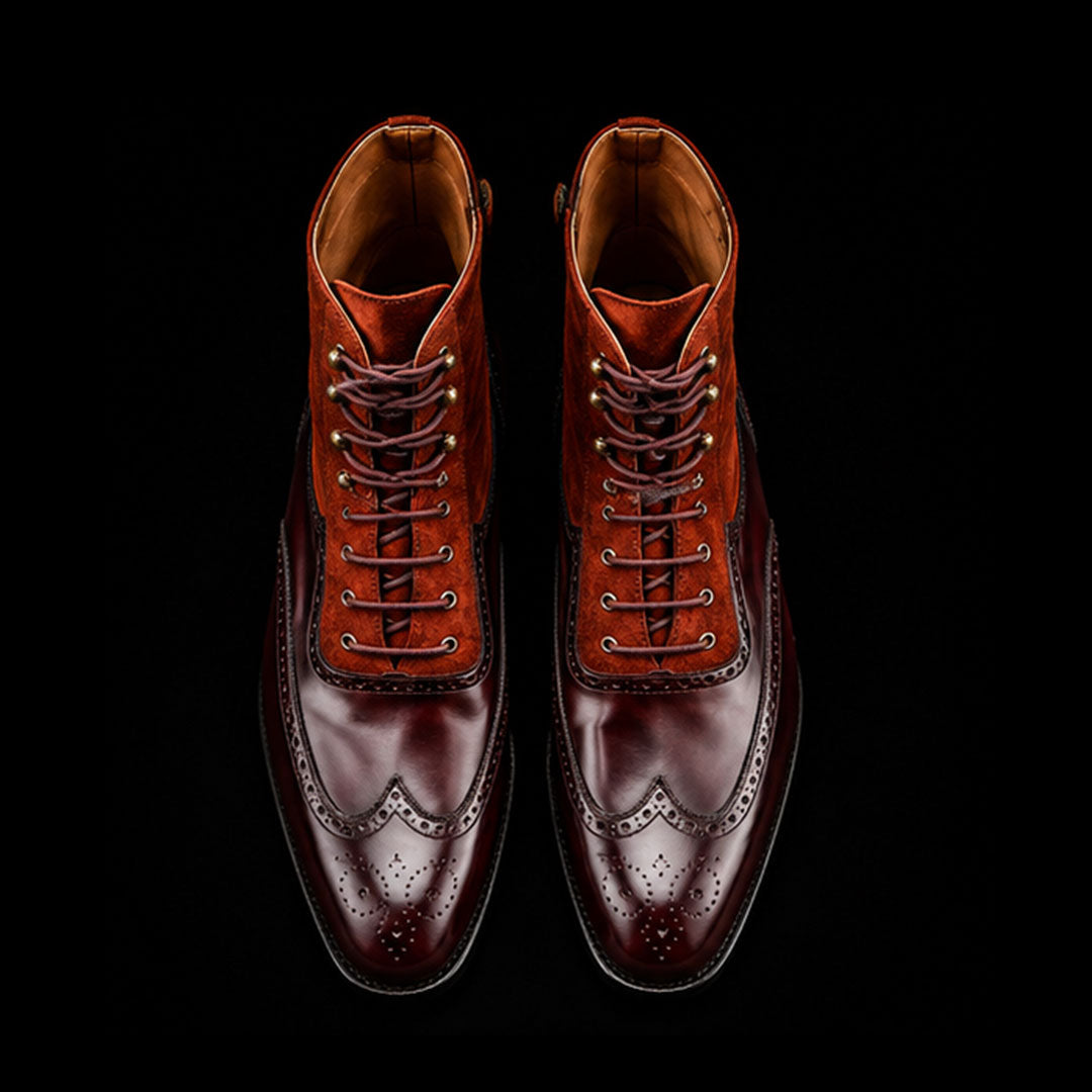 The Foxing – Brown Suede Wingtip Ankle Boots | Leather Shoe