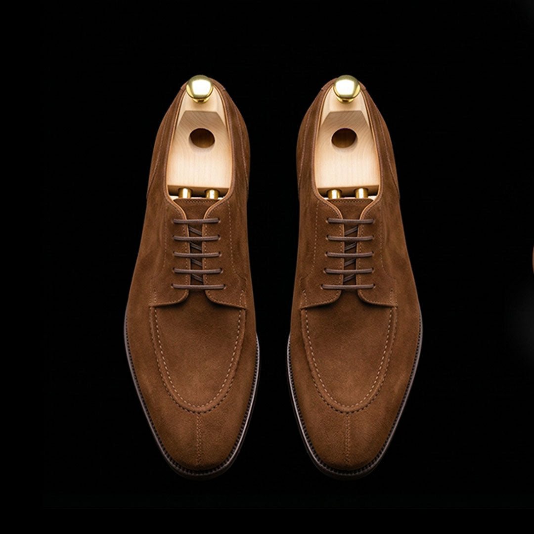 The Ferrara – Brown Suede Slip-Toe Formal Oxford | Leather Shoe