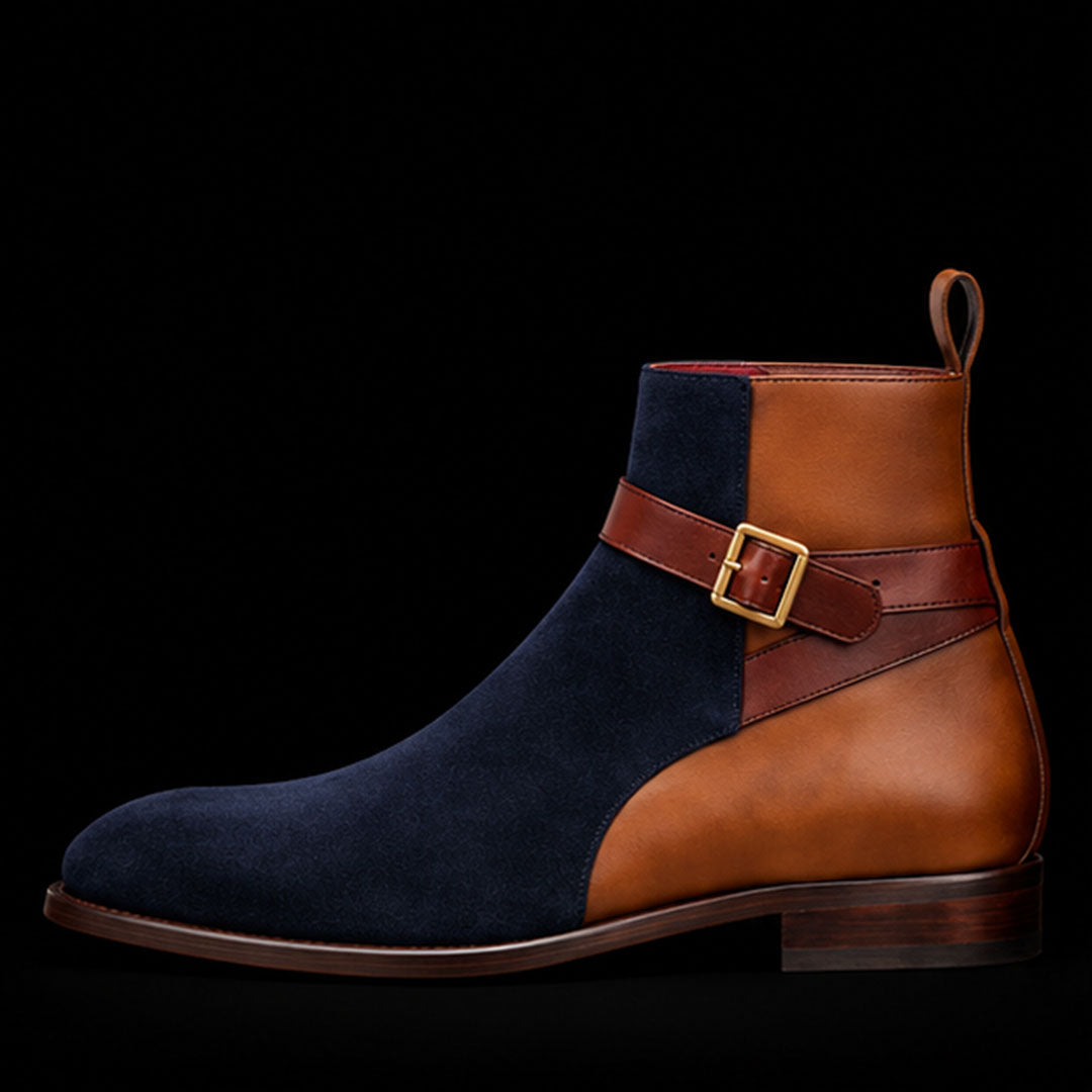 The Annonay – Brown & Blue Suede Jodhpur Boots | Leather Shoe