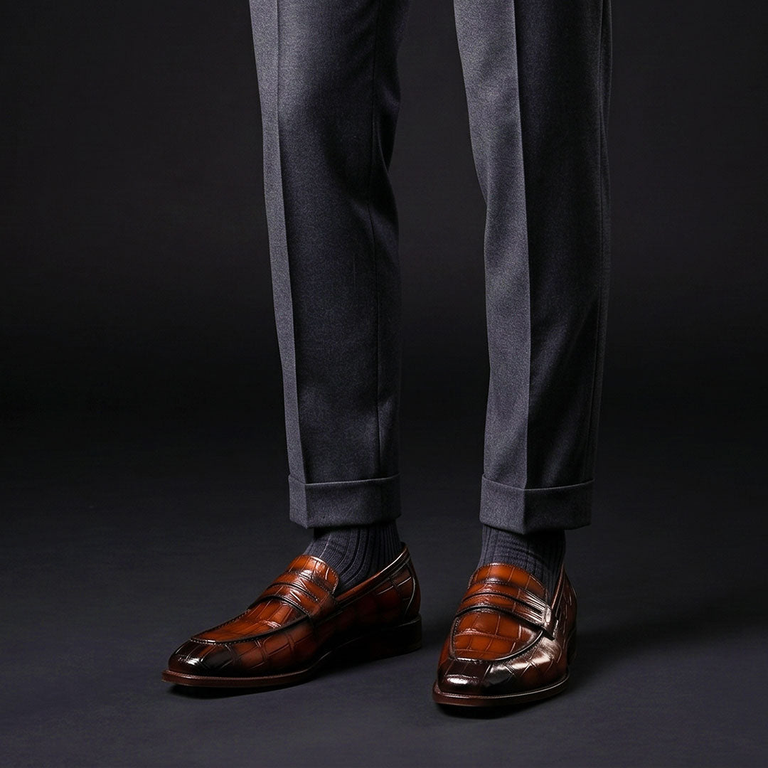 The Blucher – Burgundy Patina Penny Loafer | Leather Shoe