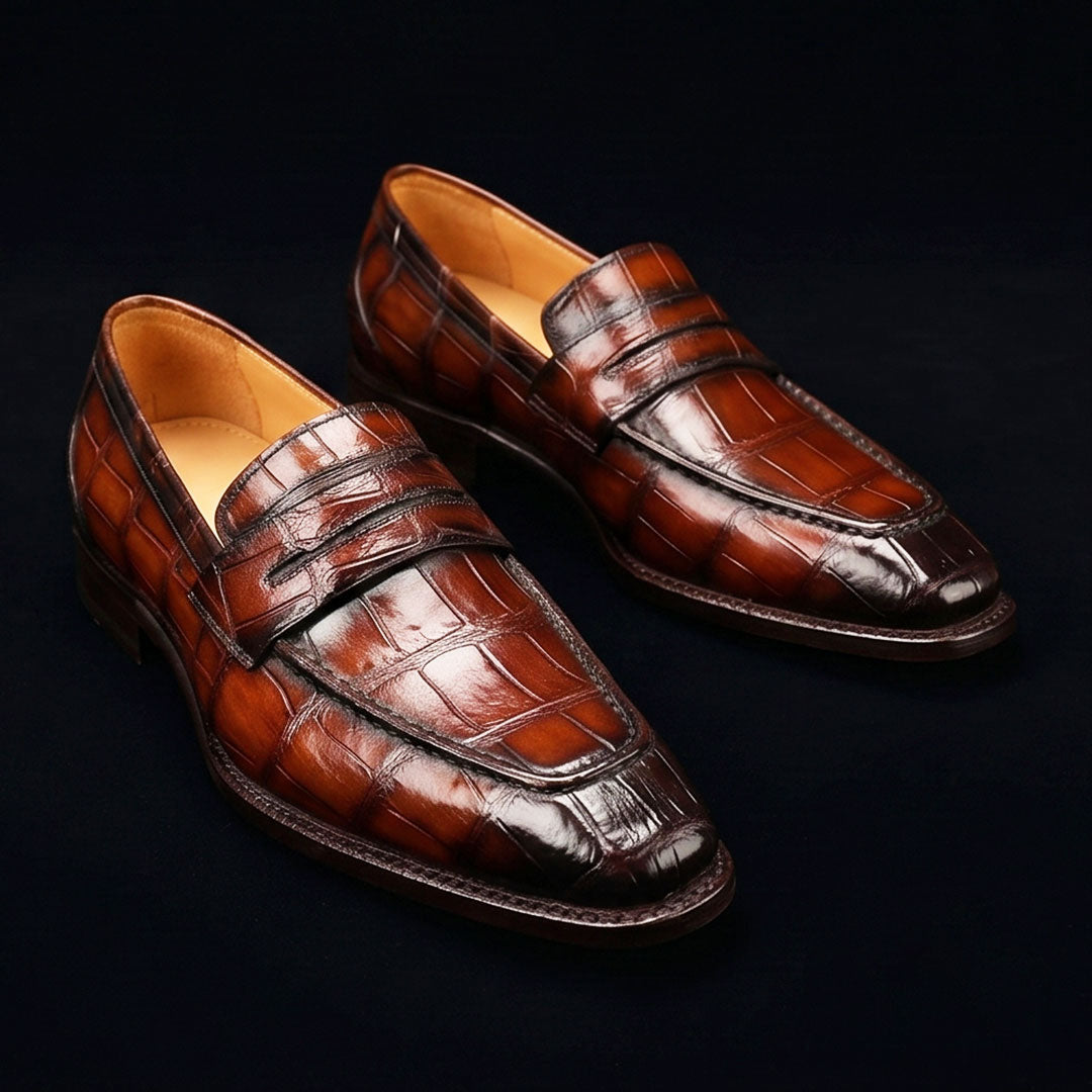 The Blucher – Burgundy Patina Penny Loafer | Leather Shoe
