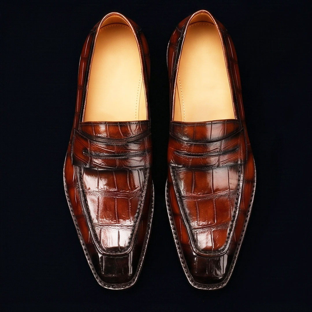 The Blucher – Burgundy Patina Penny Loafer | Leather Shoe