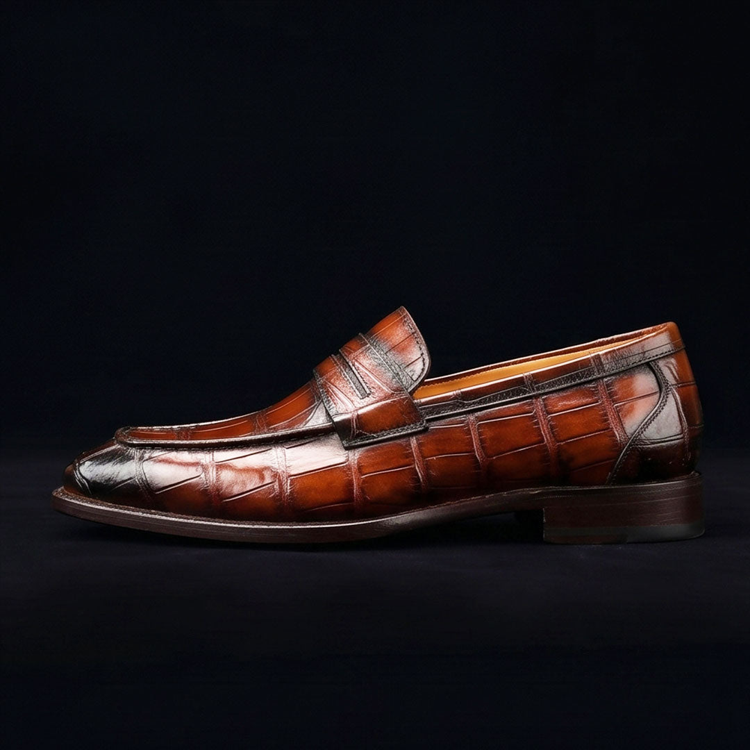The Blucher – Burgundy Patina Penny Loafer | Leather Shoe