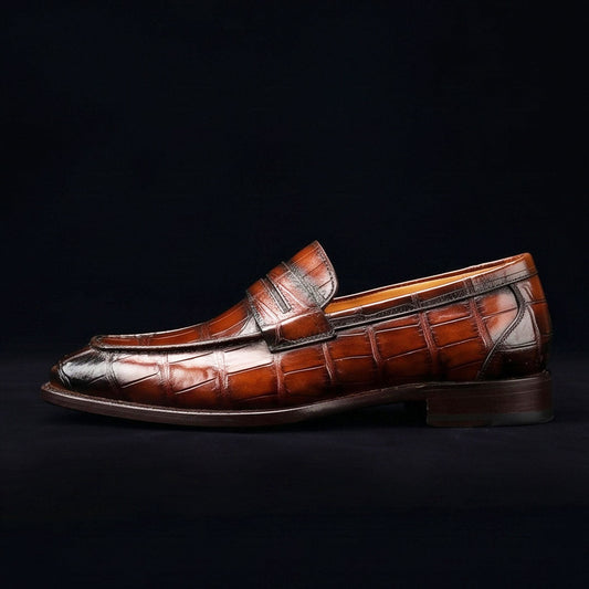 The Blucher – Burgundy Patina Penny Loafer | Leather Shoe