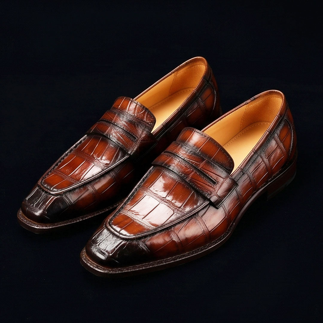 The Blucher – Burgundy Patina Penny Loafer | Leather Shoe