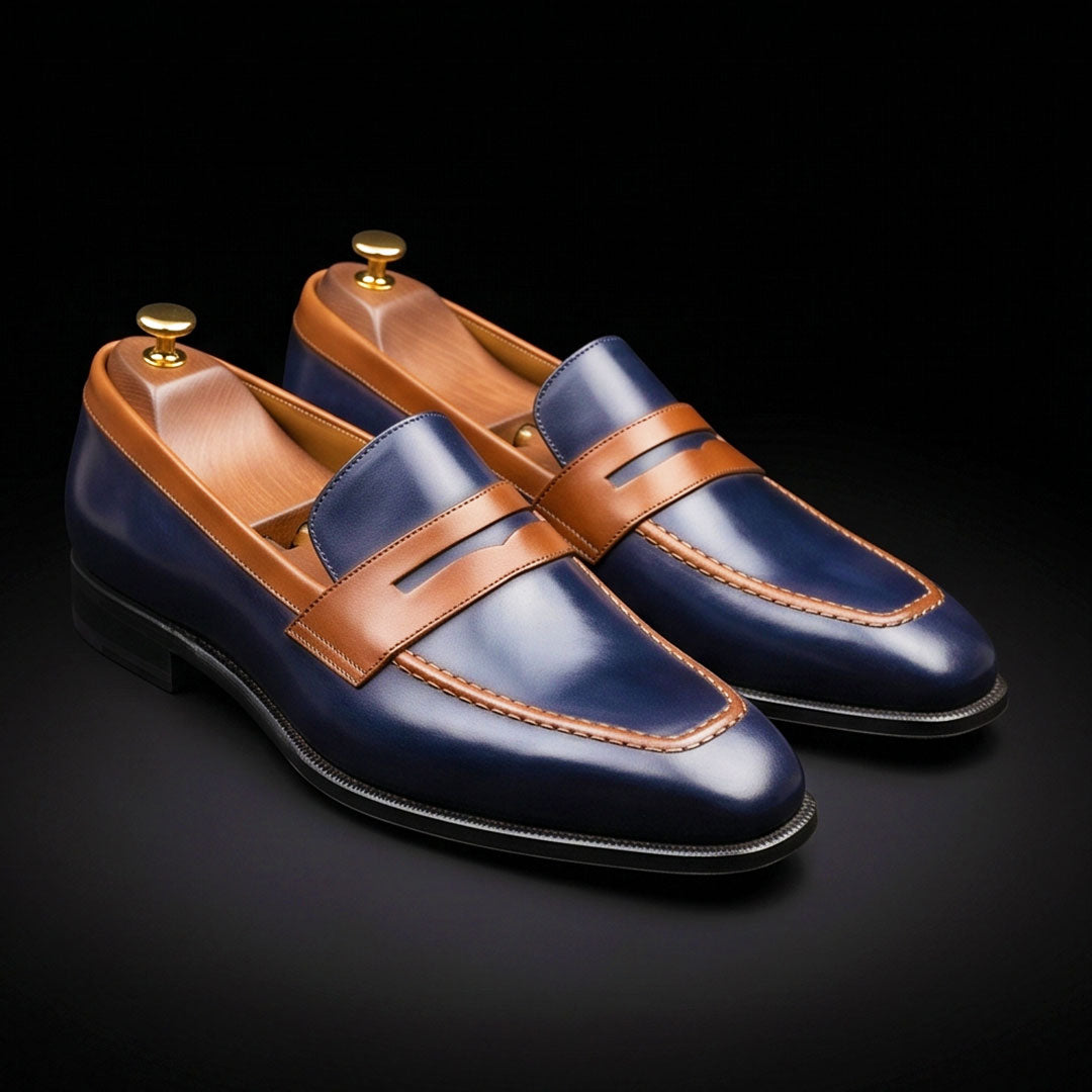 The Chromex – Black & Brown Dual Tone Penny Loafer | Leather Shoe
