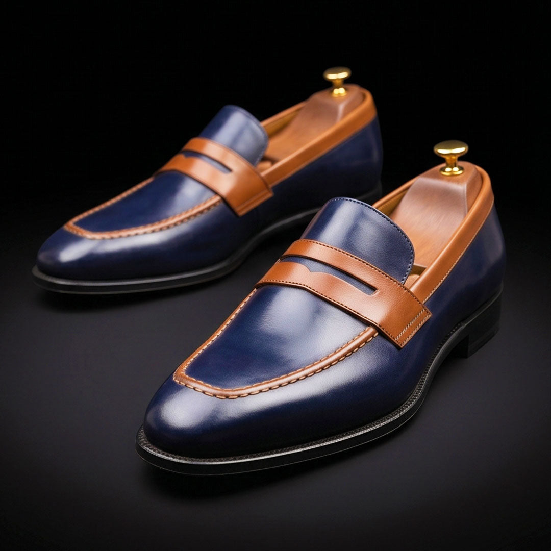The Chromex – Black & Brown Dual Tone Penny Loafer | Leather Shoe