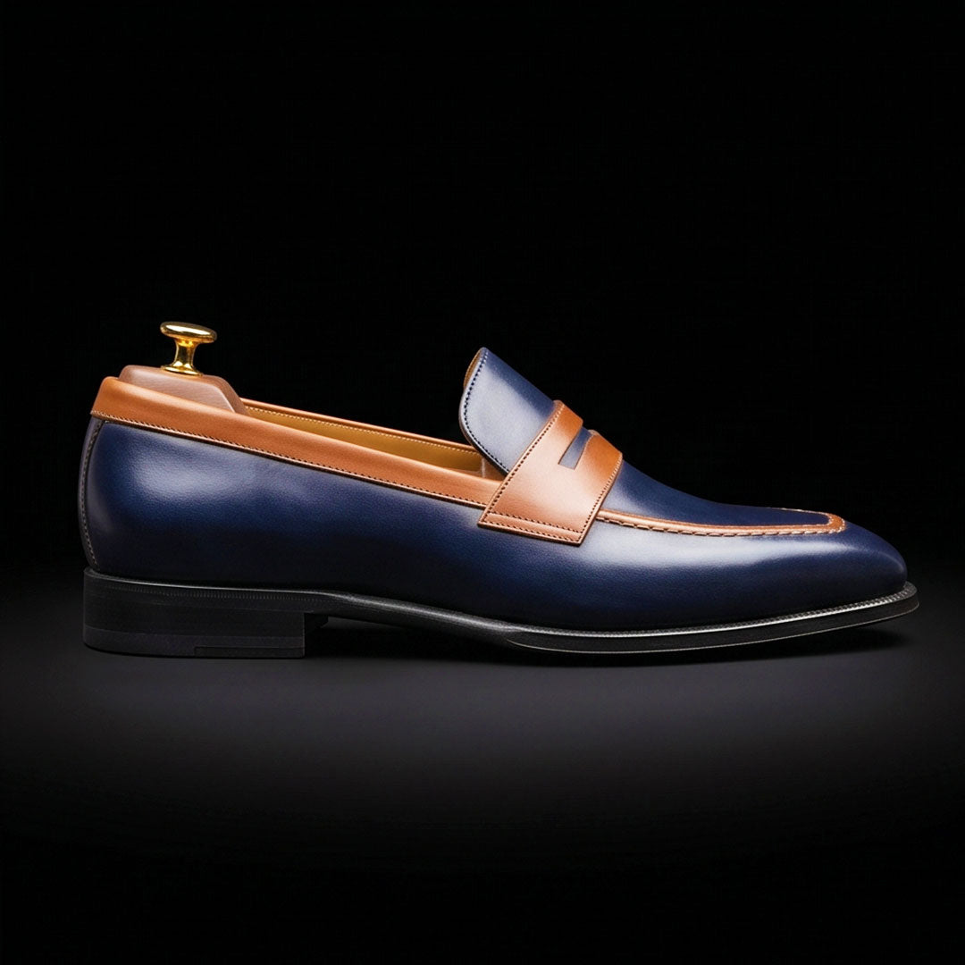 The Chromex – Black & Brown Dual Tone Penny Loafer | Leather Shoe