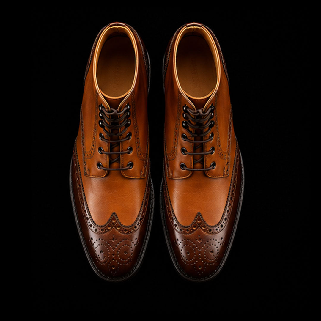 The Doeskin – Dual Tone Brown Wingtip Ankle Boots | Leather Shoe