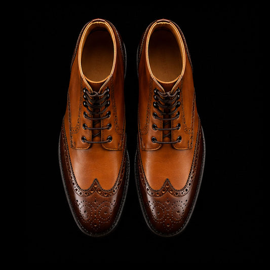 The Doeskin – Dual Tone Brown Wingtip Ankle Boots | Leather Shoe