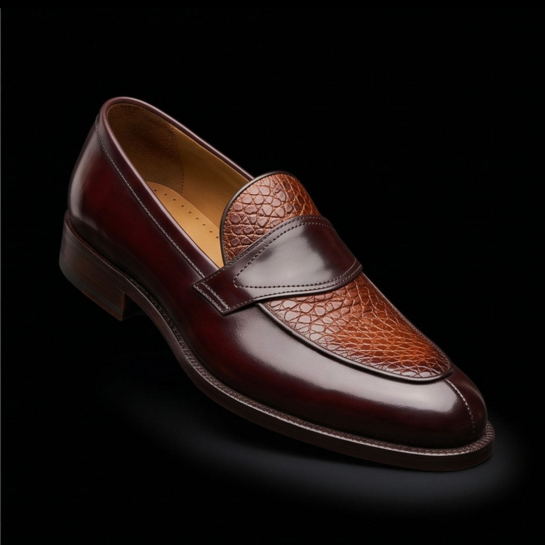 The Ochre – Dual Tone Brown Calf Leather Penny Loafer | Leather Shoe